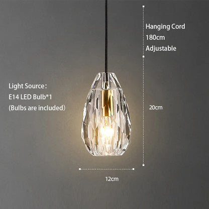 DecorBites™ Crystal LED Ceiling Chandelier | Modern Bedroom Pendant Lamp