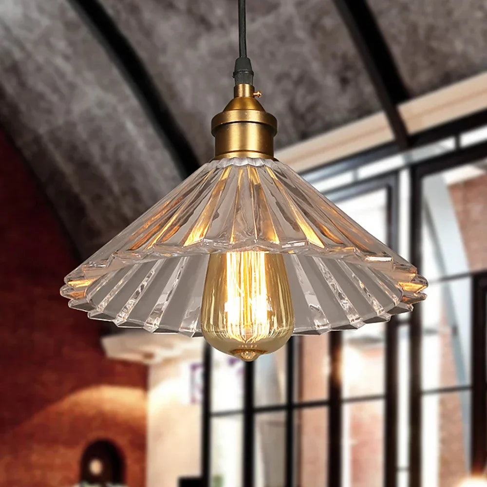Decorbites™ Clear Stripe Vintage Glas Hängelampe - Luxuriöser Kristallleuchter für Loft-Essbereich-Dekoration