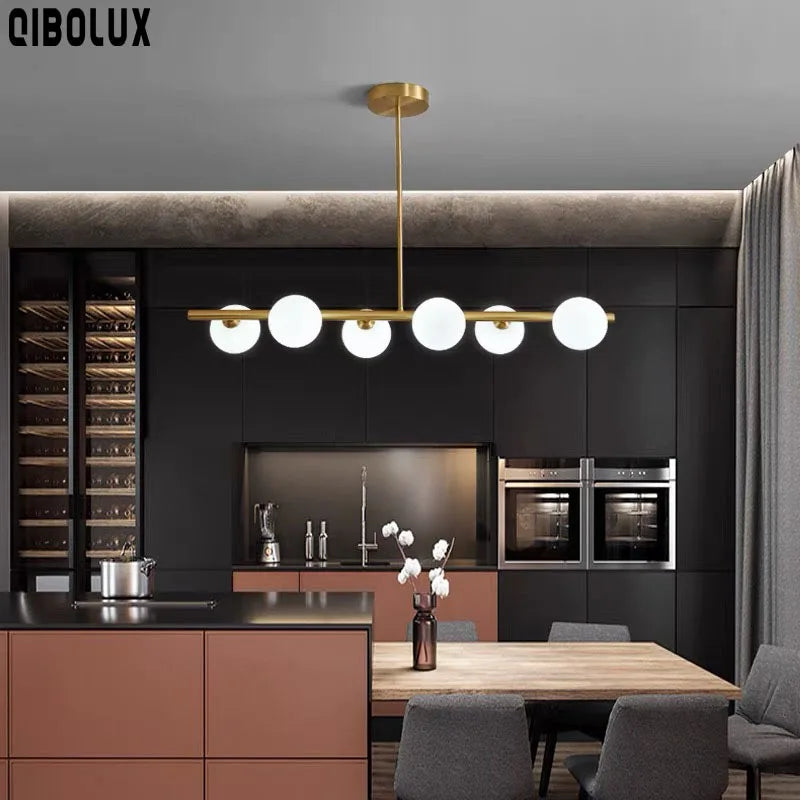 Gold Glass Kitchen Pendant Light