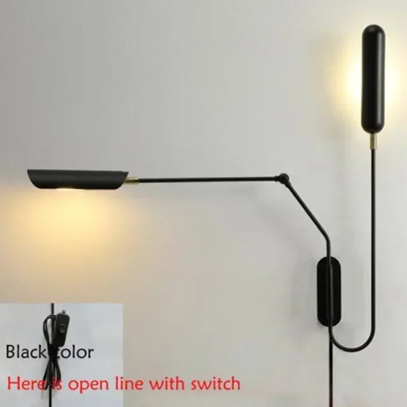 Decorbites™ verstellbare Vintage-Wandleuchte für das Bettenlesen mit flexibler Langarm