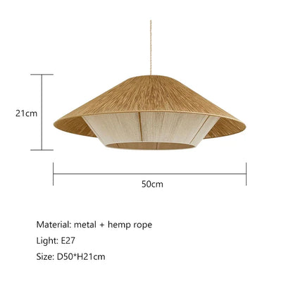 DecorBites™ Hemp Rope Rattan Weave LED Chandelier for Home Decor and Lighting