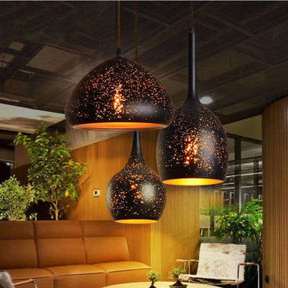 DecorBites™ Etched Wrought Iron Chandelier, Industrial Style LED Lighting Fixture