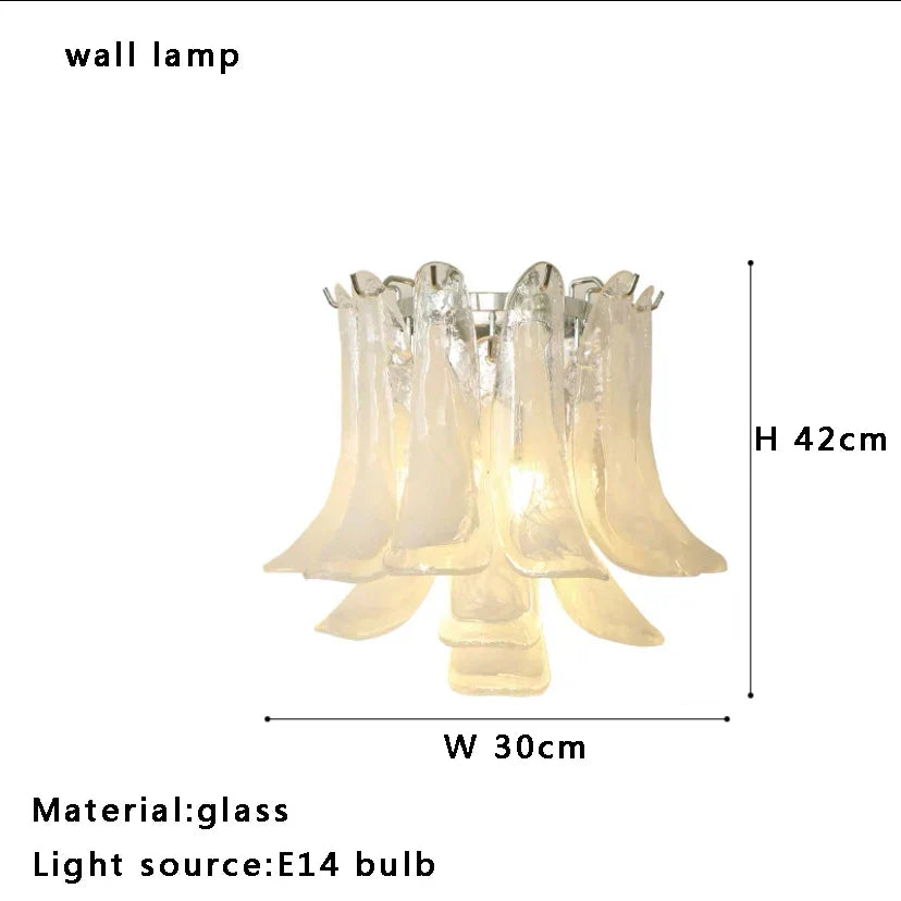 DecorBites™ Gold Chrome Dimmable Amber Glass Petal Chandelier – French Design Luxury Hanglamp