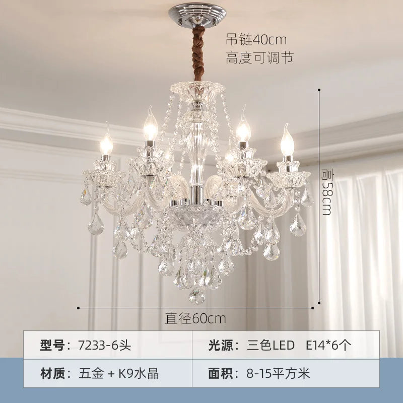 DecorBites™ Elegant LED Crystal Chandelier for Home Décor and Romantic Ambiance