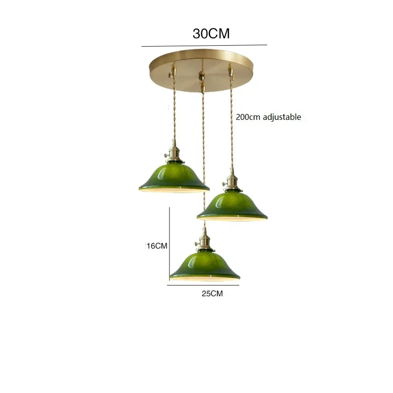 Decorbites™ Grüne Glas-LED-Hängeleuchte für Heimdekoration & Restaurant Vintage-Beleuchtung