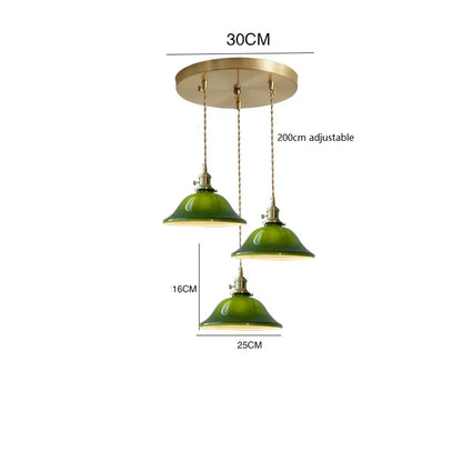 Decorbites™ Grüne Glas-LED-Hängeleuchte für Heimdekoration & Restaurant Vintage-Beleuchtung