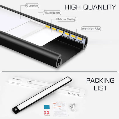 DecorBites™ LED Cabinet Light Bar Motion Sensor Magnet Lamp Wardrobe Kitchen