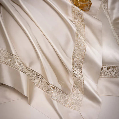 DecorBites™ Damask Lyocell Cotton Bedding Set with Soft Silky Finish