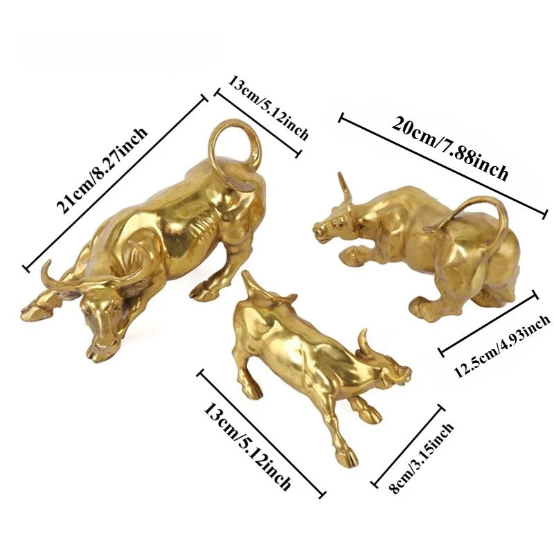 Decorbites™ Goldene Stier-Figur Skulptur - Börsenbüro-Dekoration & Festtagsgeschenk