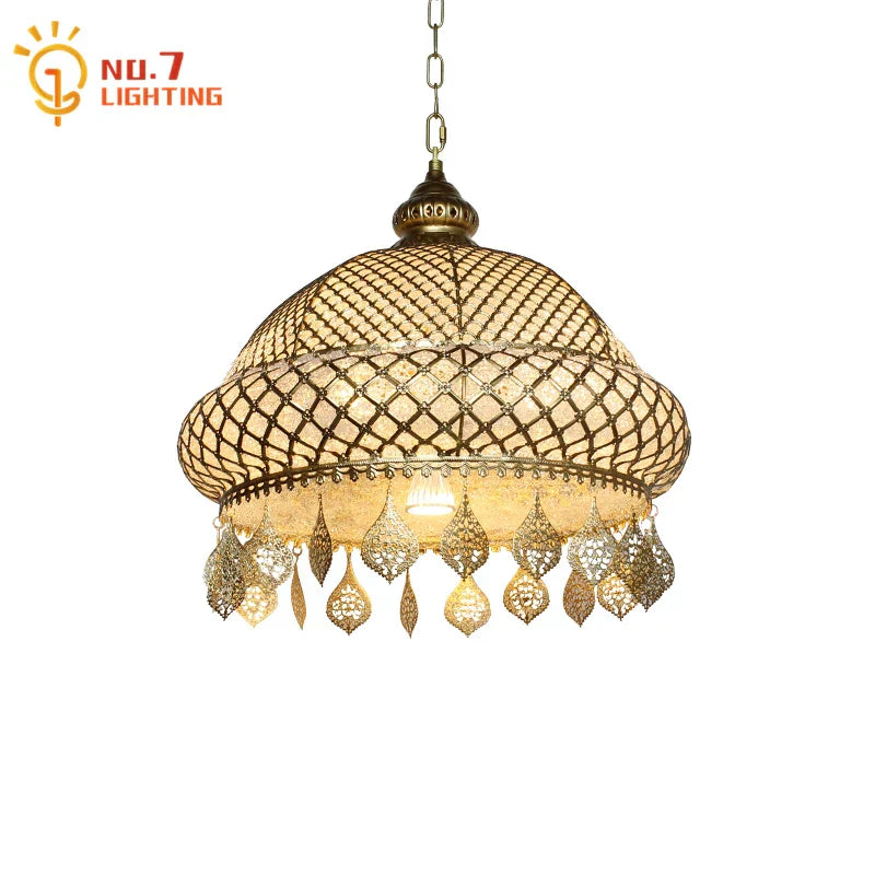Decorbites™ Gold-Lustre Eisenkunst-Aufhängerleuchten LED E27, exotisches Design für Zuhause, Restaurant, Bar