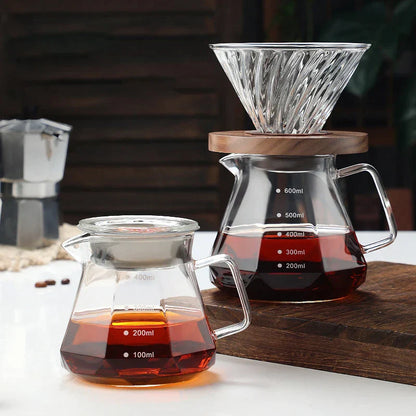 Decorbites™ Glas-Kaffeekanne Oktaedrischer Topf für Tee/Kaffee, 400/600 ml Wiederverwendbares Kaffeegeschirr
