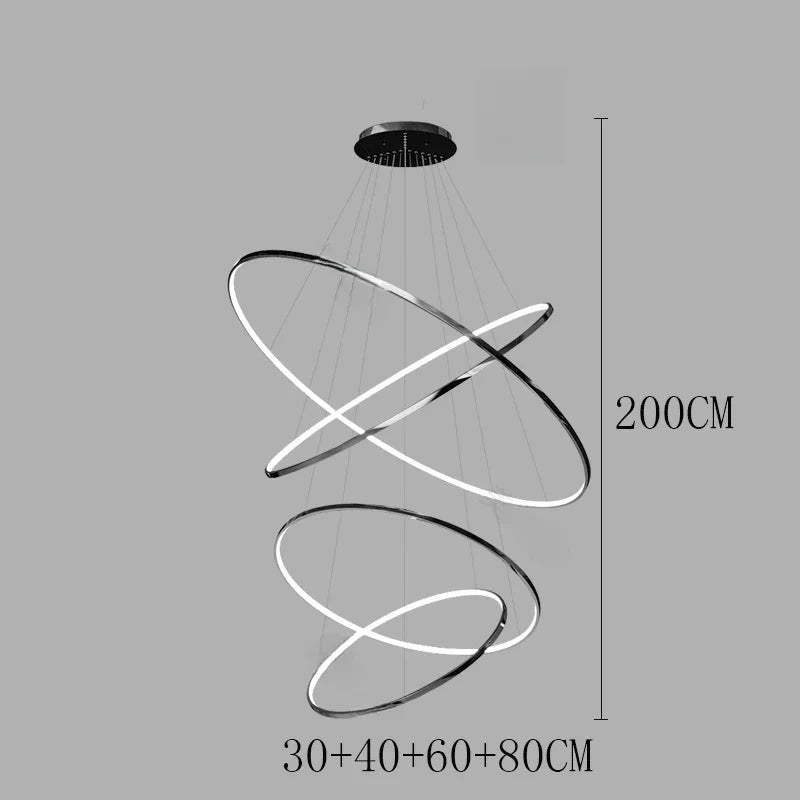 Nordic Acrylic Iron LED Pendant Light Chandelier