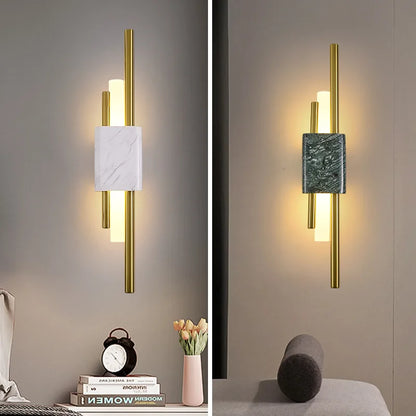 DecorBites™ Green White Marble Wall Lamp - Luxury Golden Decor LED Light