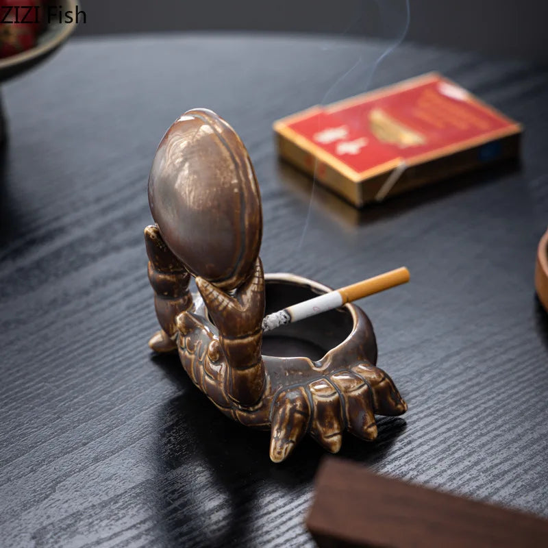 Decorbites™ Krabbe Keramik Aschenbecher Telefonhalter Schreibtischdekoration Raucher-Geschenk