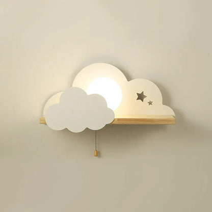 Decorbites™ Wolkenmond-Wandleuchte mit Zugschalter, Cartoon-Stil für moderne Heimdekoration