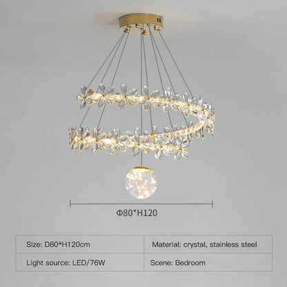 Decorbites™ Gold Kristall Spirale Kronleuchter LED Hängeleuchten für die Heimdekoration