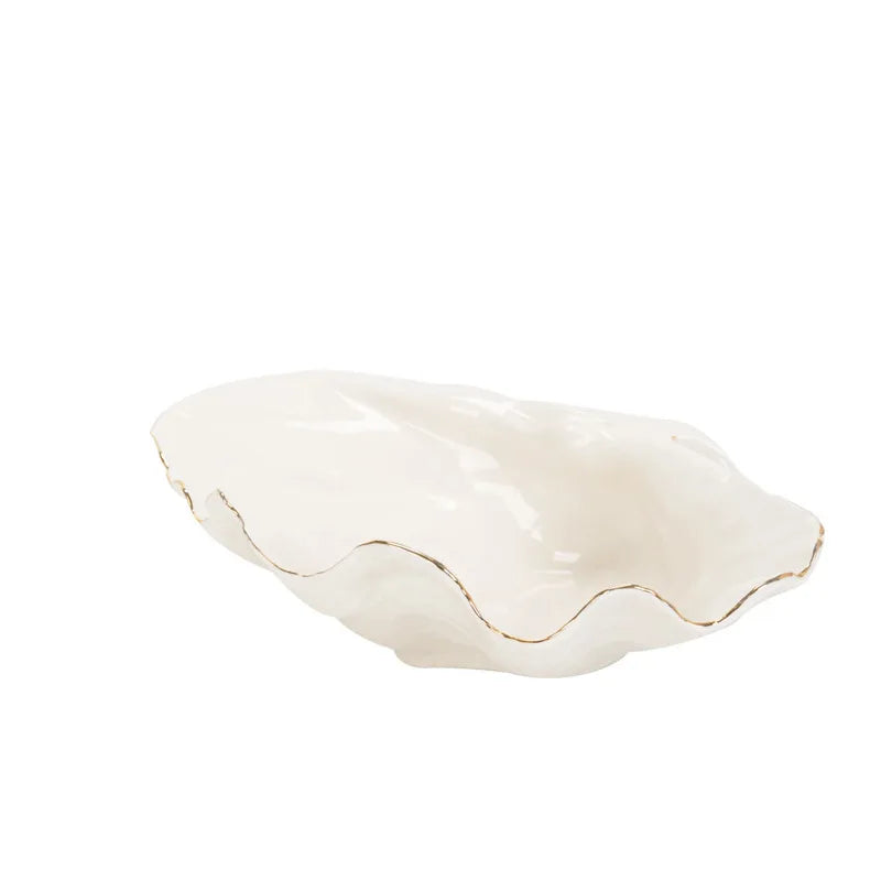 Gold Ceramic Seashell Bowl