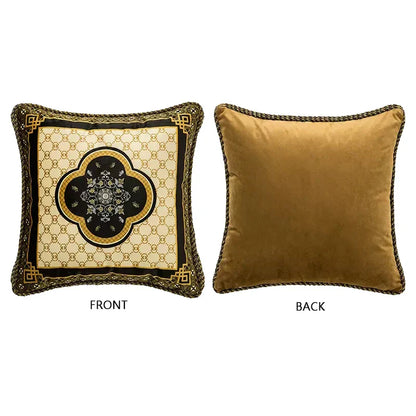 Decorbites™ Bambus Schwarz Gold Lendenkissenbezüge – Orientalischer Chinesischer Stil Luxus 30x50 cm