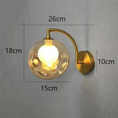 DecorBites™ Glass Ball LED Wall Sconce for Living Bedroom Dining Kitchen - Minimalist Design