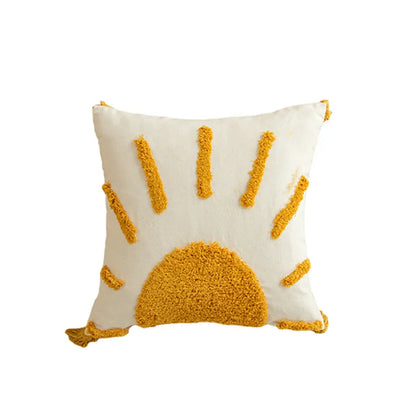 DecorBites™ Geometric Tufted Embroidered Cotton Canvas Cushion Cover 45*45cm