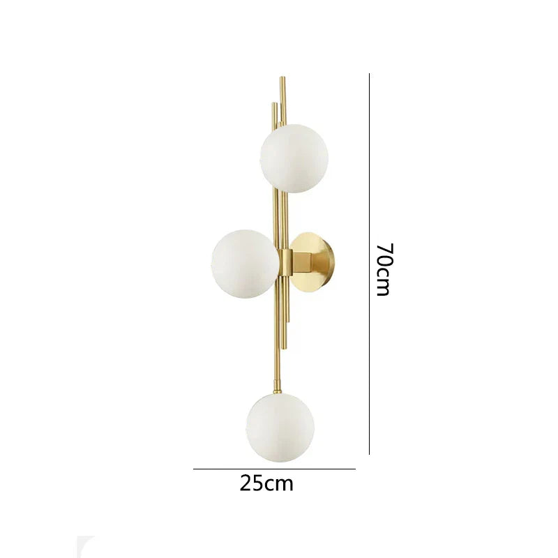 Decorbites™ Grüne Weiße Glasball-Wandlampen Nordisch Heimdekoration Nachttisch-Wandleuchte Goldene Leuchten