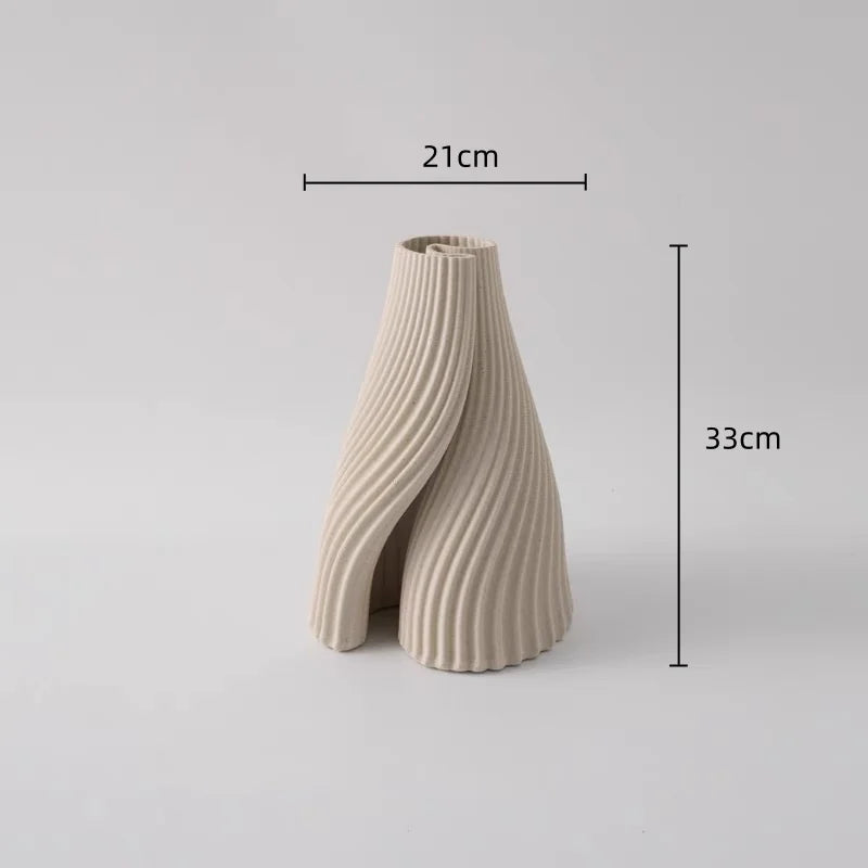 Decorbites™ Geometrische Falten-Keramik-Blumenvasen Heimdekoration Handwerkskunst