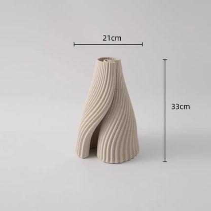 Decorbites™ Geometrische Falten-Keramik-Blumenvasen Heimdekoration Handwerkskunst