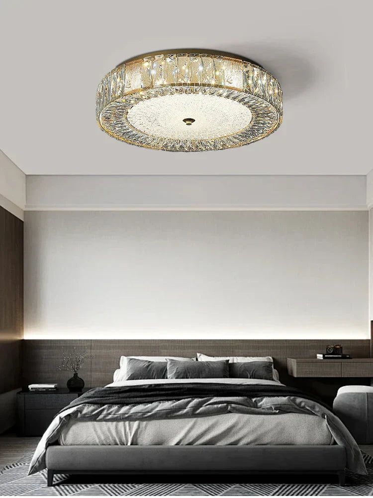 Gold Crystal Glass Ceiling Light