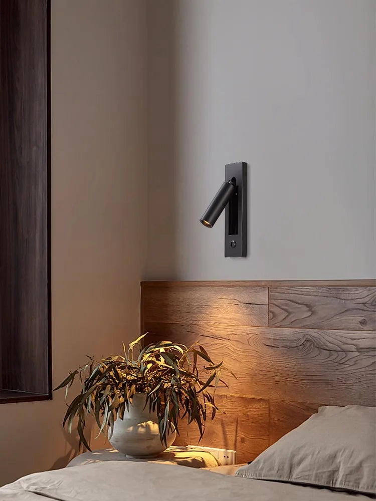 Decorbites™ LED-Wandleuchte mit Schalter, USB-Anschluss, drehbar – Leselampe für das Schlafzimmer