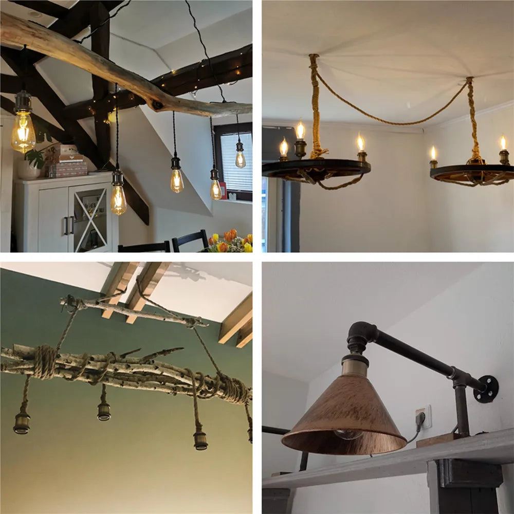 Decorbites™ Industrielle Retro-Lampenfassung Basis E26 E27 Vintage-Aufnahme für Anhänger-Deckenleuchte
