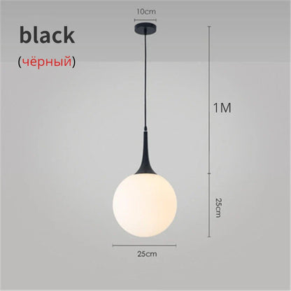 Decorbites™ Glas-Kugeln-LED-Hängeleuchten für modernes Wohnzimmer, schwarze/weiße Hornarmaturen