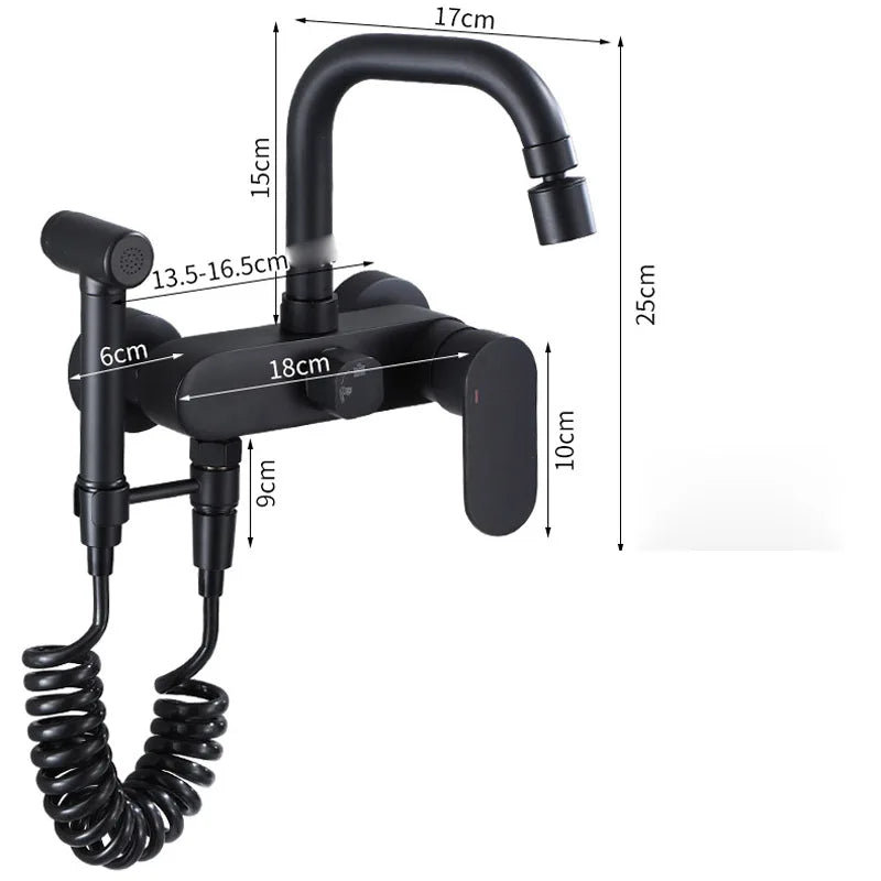 Decorbites™ Duale Loch Küchenmischtapfen Schwarz Messing Chrom Küchenarmatur