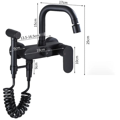 Decorbites™ Duale Loch Küchenmischtapfen Schwarz Messing Chrom Küchenarmatur
