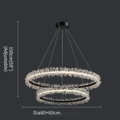 Decorbites™ Kristall-Gold-Ring-LED-Kronleuchter für die Heimdekoration im luxuriösen Wohnzimmer, Esszimmer und Schlafzimmer