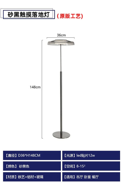 Decorbites™ DORA Glas-Tischleuchte Touch-LED Dekorative Schreibtischlampe Rot/Grau Schlafzimmer Wohnzimmer