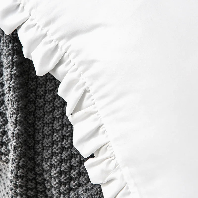 Decorbites™ Französisches Rüschengarnitur Kissenbezug Weich Bequem Einfarbig Sofaüberzug