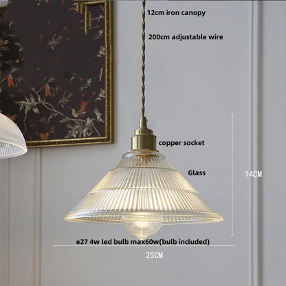 Decorbites™ Klares Glas Nordisches LED-Hängeleuchte mit Messingknopf-Schalter