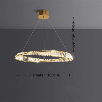Decorbites™ DNA-Spirale Kristall-Lüster LED-Ring-Design für luxuriöses Wohnzimmer