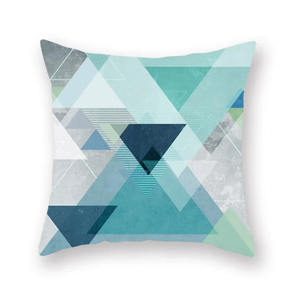 DecorBites™ Geometric Leaf Flower Pillowcase Teal Blue Sofa Car Home Decor Throw Cover