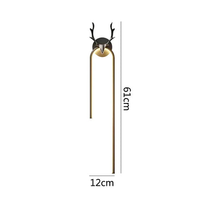DecorBites™ Deer Head Wall Lamp Gold Art Decor Living Room Bedside Light