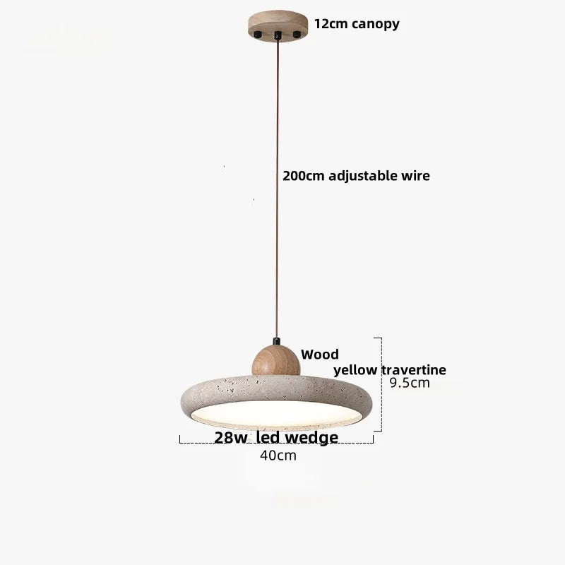 Decorbites™ LED-Hängeleuchte aus Schwarz-Eisen Wabi Sabi - Gelber Travertin