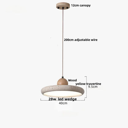 Decorbites™ LED-Hängeleuchte aus Schwarz-Eisen Wabi Sabi - Gelber Travertin