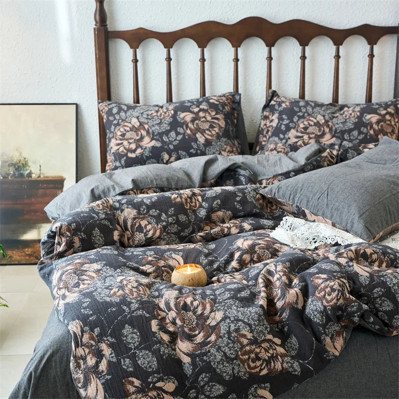 DecorBites™ Cotton Jacquard Bedding Sets Vintage Quilt Set for All Seasons