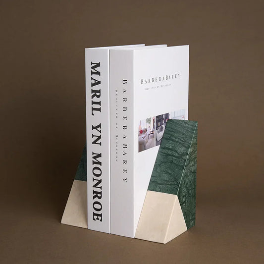Decorbites™ Grüne Marmor-Buchstützen Retro-Travertin-Halter Haust dekor