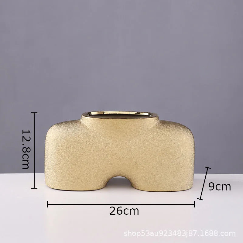 Gold Ceramic Desk Vase
