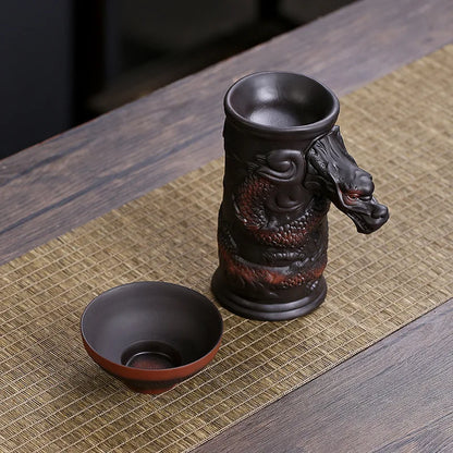 Decorbites™ Drachen-Teeblatt-Trichterfilter für Kung-Fu-Tee, Keramik-Tischdekoration