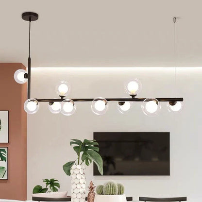 Decorbites™ Glasball-LED-Kronleuchter: Moderne lange Pendelleuchte für Wohnzimmer und Geschäft