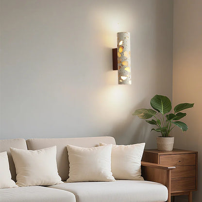 DecorBites™ LED Wall Sconce Modern Nordic Wood Canopy Terrazzo Bathroom Mirror Light