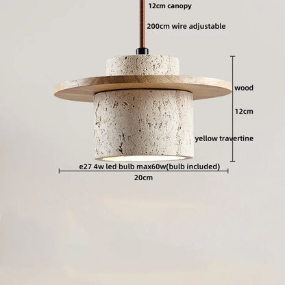 Decorbites™ Japanischer Stil LED-Hängeleuchten mit Holz-Baldachin und Zement-Lampenschirm