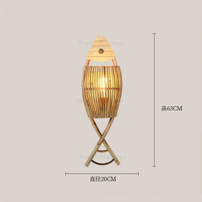 Decorbites™ Bambus-Fisch-Wandlampe: Retro-Dekoration für Café, Bar, Teehäuser, Wohnzimmer, Bauernhof, Hotelbeleuchtung